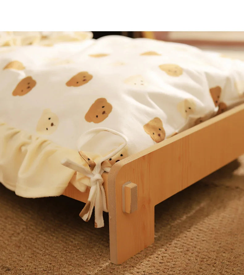 Wooden Elevated Cat Bed