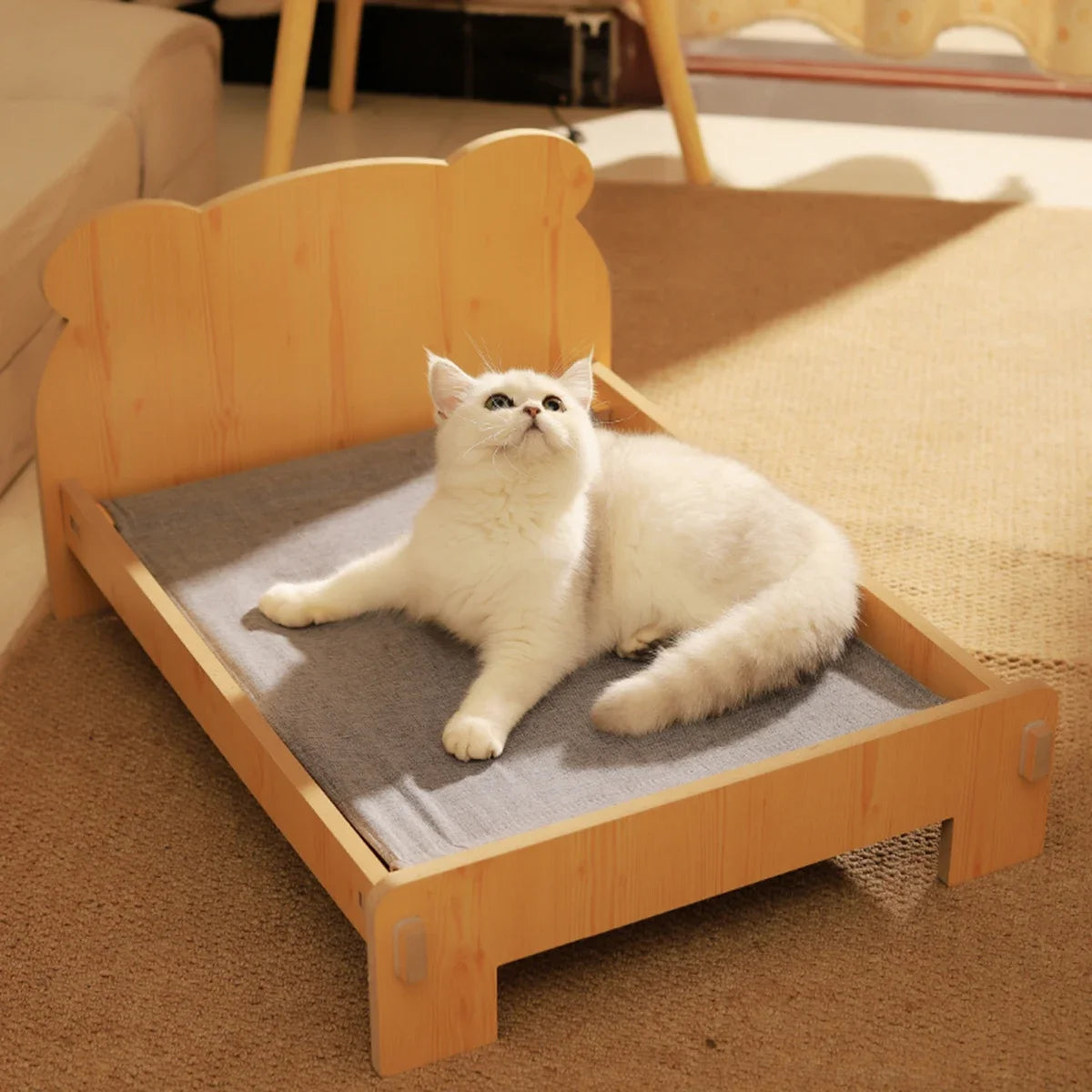 Wooden Elevated Cat Bed