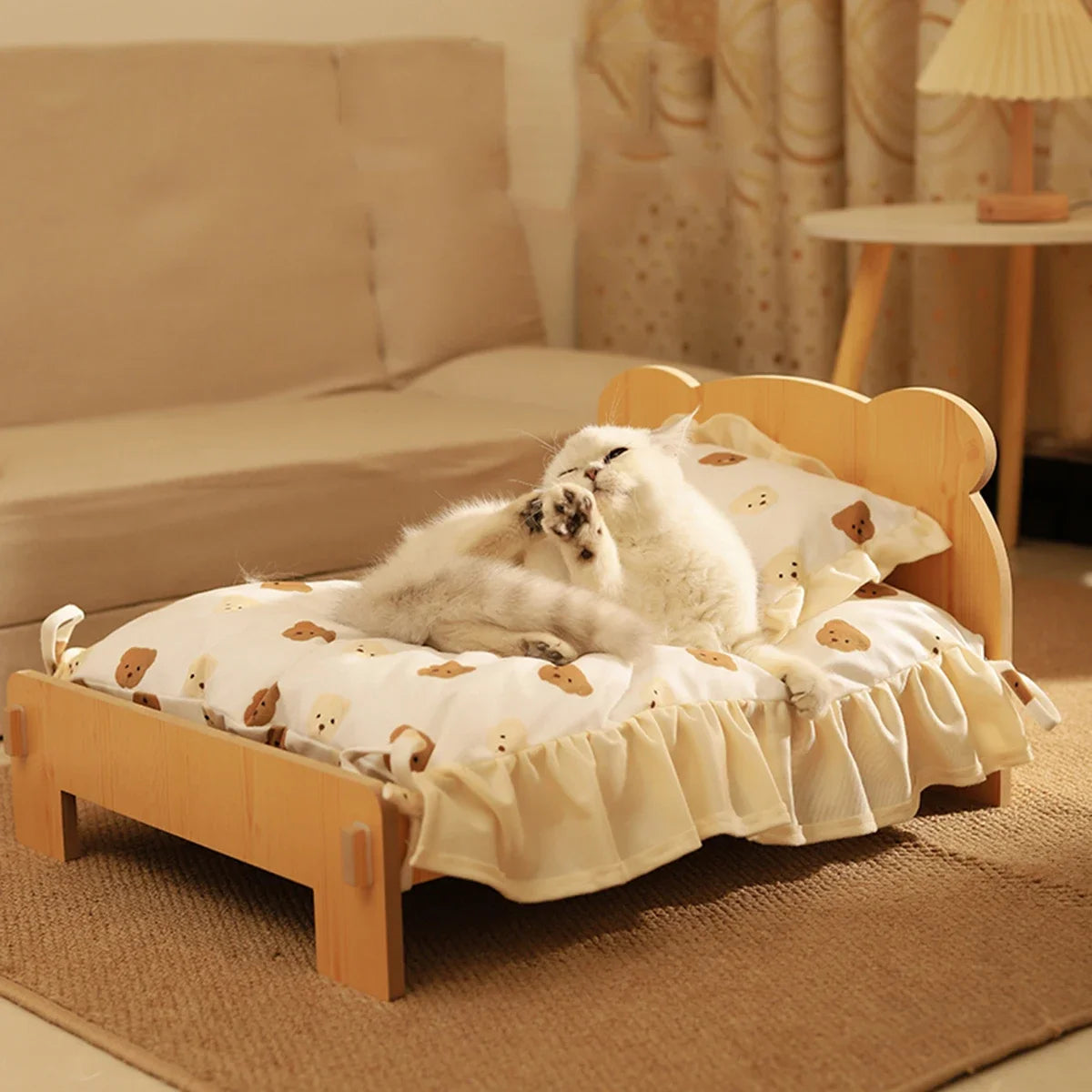 Wooden Elevated Cat Bed