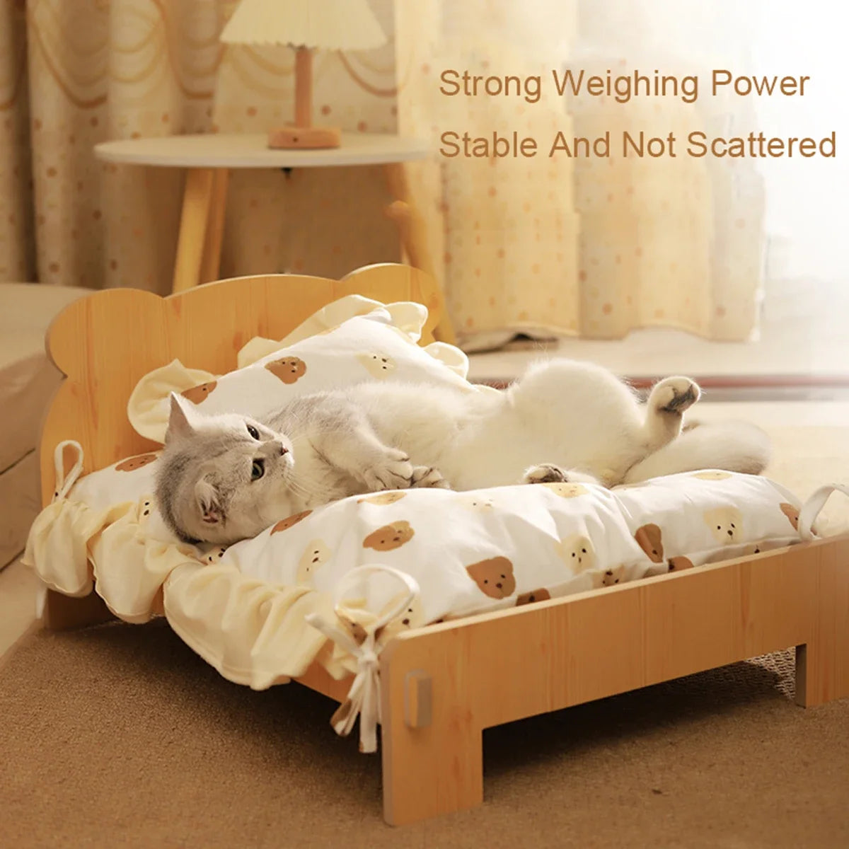 Wooden Elevated Cat Bed